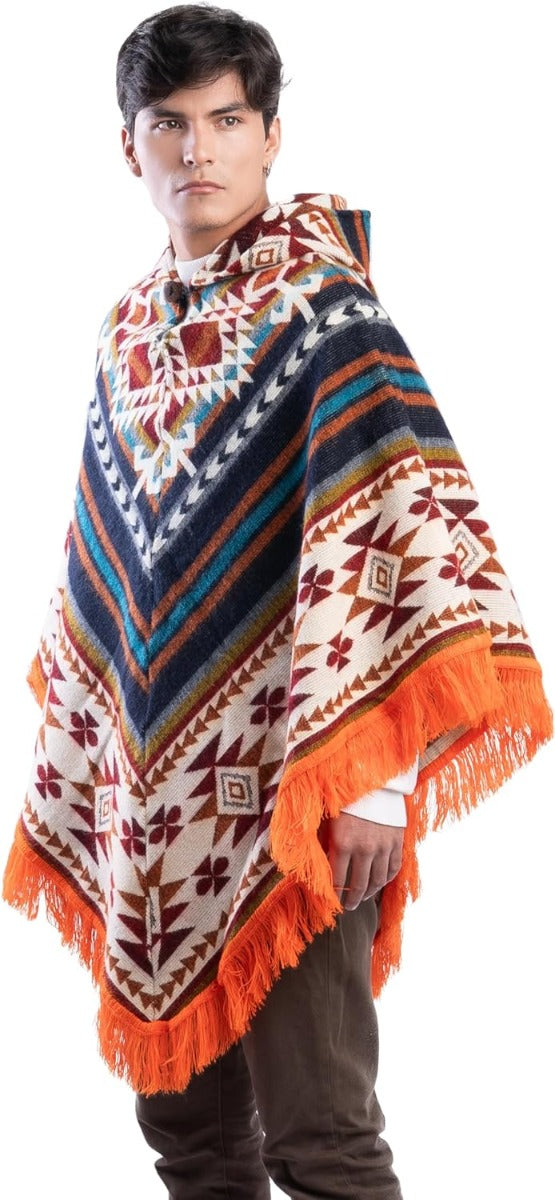 QISU Inca Essence Poncho, Alpaca Wool Poncho, Western Style, Unique and Handmade in Ecuador, Thick, Warm and Alpaca Wool Poncho, Size 31”x31” Inches Rectangular, Lightweight and Soft, Made in Ecuador - QISU