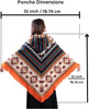 QISU Inca Essence Poncho, Alpaca Wool Poncho, Western Style, Unique and Handmade in Ecuador, Thick, Warm and Alpaca Wool Poncho, Size 31”x31” Inches Rectangular, Lightweight and Soft, Made in Ecuador - QISU